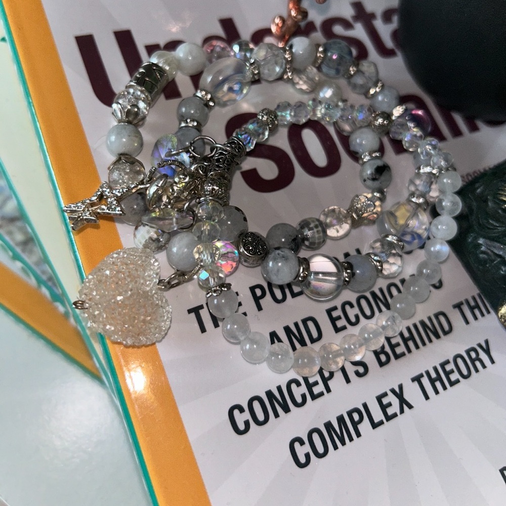 Elegant Natural Blue Moonstone Beaded Bracelet
